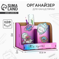 Органайзер для канцелярии, с местом под телефон &laquo;Ты просто котик&raquo;
