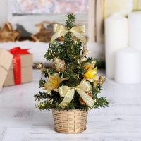 Ёлка декор "Цветы" 20 см, золото Ёлка декор "Цветы" 20 см, золото