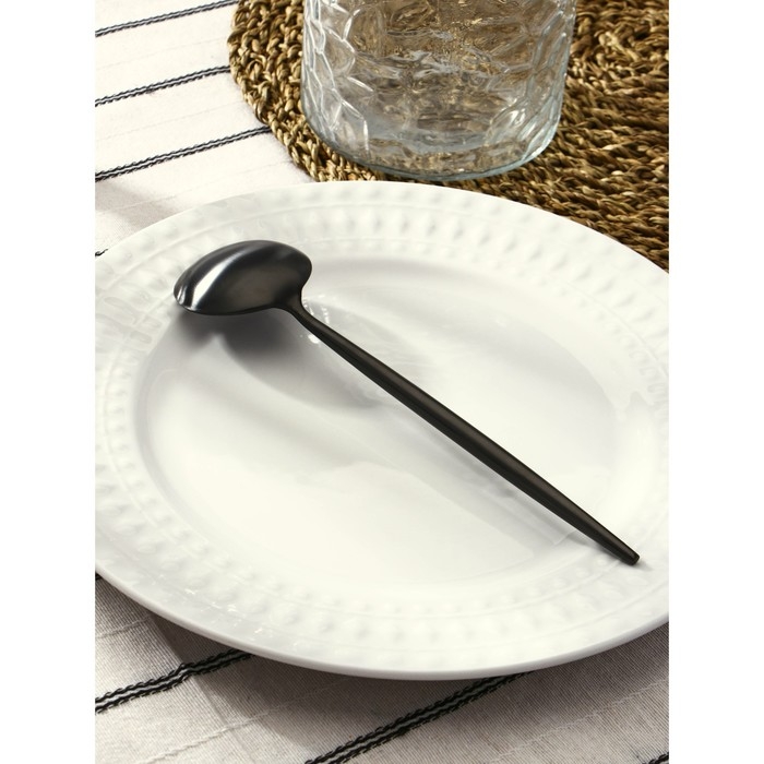 Ложка столовая из нержавеющей стали Magistro «Фолк», длина 21 см, цвет чёрный Ложка столовая из нержавеющей стали Magistro «Фолк», длина 21 см, цвет чёрный