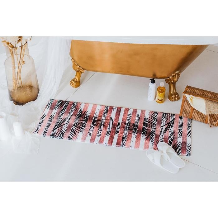 Коврик для ванной Доляна &laquo;Тень&raquo;, 45&times;120 см, цвет чёрно-бежевый