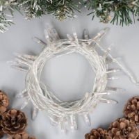 Гирлянда &laquo;Нить&raquo; 5 м с насадками &laquo;Игла&raquo;, IP20, прозрачная нить, 50 LED, свечение жёлтое, 8 режимов, 220 В