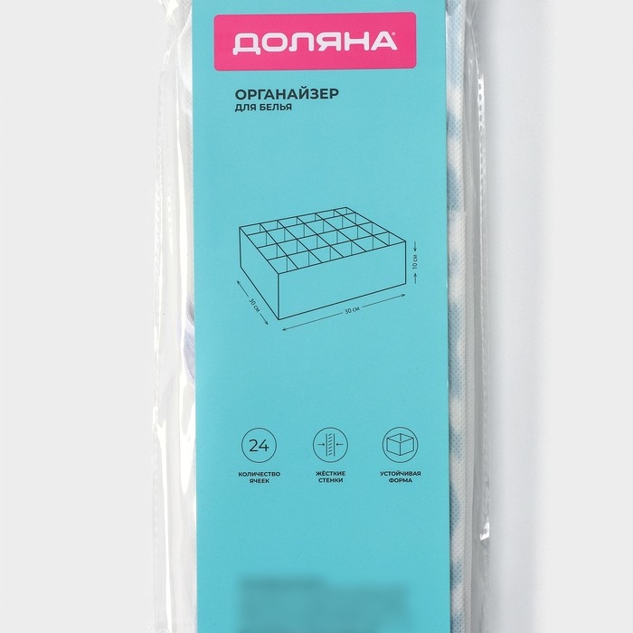 Органайзер для хранения белья Доляна «Лагуна», 24 ячейки, 30×30×10 см, цвет бирюзовый Органайзер для хранения белья Доляна «Лагуна», 24 ячейки, 30×30×10 см, цвет бирюзовый