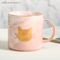Кружка керамическая &laquo;Мяу&raquo;, 350 мл, цвет золотистый