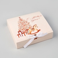 Коробка подарочная новогодняя складная «Новогодние игрушки», 20 х 18 х 5 см, Новый год Коробка подарочная новогодняя складная «Новогодние игрушки», 20 х 18 х 5 см, Новый год