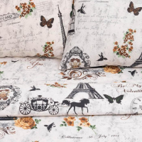 Постельное бельё "Этель" 2 сп. Парижские сезоны175х215 см, 200х220 см, 70х70 см - 2 шт., 100% хлопок, бязь 125 г/м&sup2;
