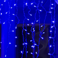Гирлянда &laquo;Бахрома&raquo; 3 &times; 0.9 м, IP44, УМС, прозрачная нить, 232 LED, свечение синее, 220 В