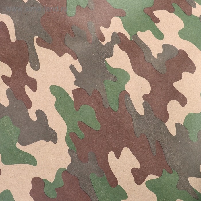 Бумага упаковочная крафт "Камуфляж Лес", 70 г/м&sup2; ,0,7 х 10 м