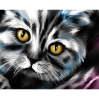 Алмазная мозаика с полным заполнением на холсте &laquo;Кот&raquo;, 15 х 21 см