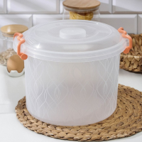 Контейнер пищевой, 8 л, прозрачный, ручки микс