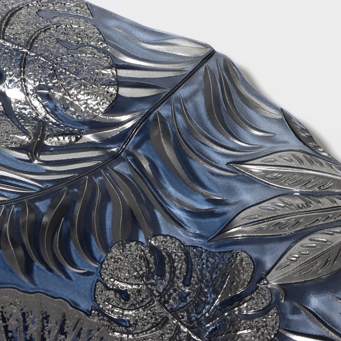 Тарелка стеклянная &laquo;Арабис&raquo;, d=33 см, цвет голубой