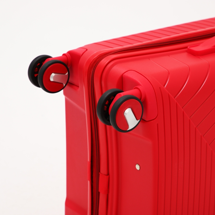 Чемодан средний 69 л (M), отдел на молнии, кодовый замок, 4 колеса, цвет красный