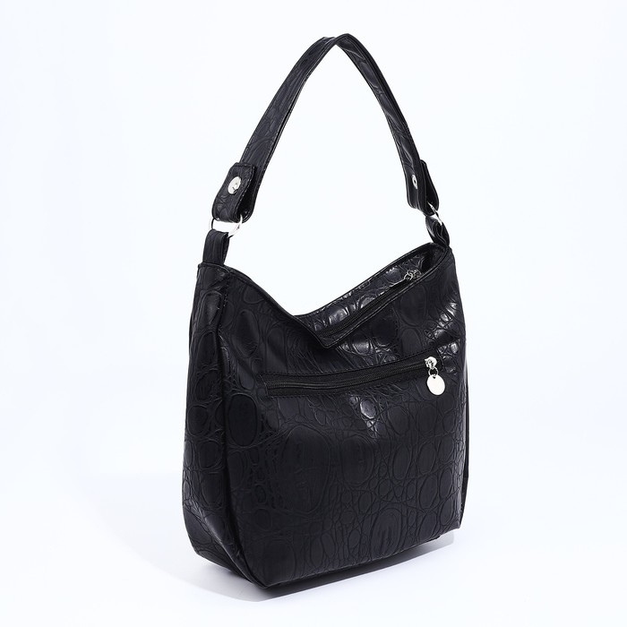 Сумка-мешок на молнии, наружный карман, цвет чёрный Сумка-мешок на молнии, наружный карман, цвет чёрный