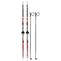 Комплект лыжный: пластиковые лыжи 190 см с насечкой, стеклопластиковые палки 150 см, крепления NN75 мм, цвета МИКС Комплект лыжный: пластиковые лыжи 190 см с насечкой, стеклопластиковые палки 150 см, крепления NN75 мм, цвета МИКС