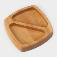 Менажница деревянная глубокая Adelica, 2 секции, береза, 15&times;15&times;4 см