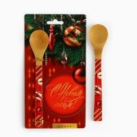 Ложка столовая из бамбука &laquo;С Новым годом!&raquo;, 3 х 16 см