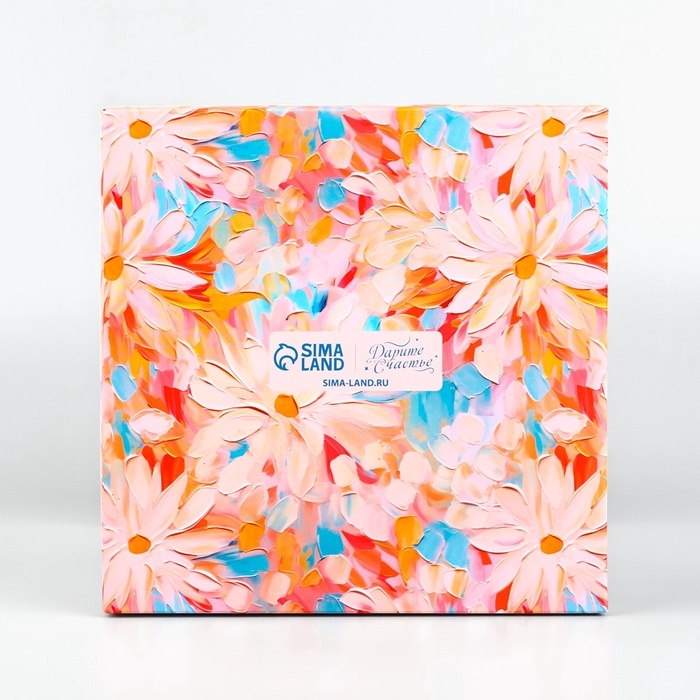 Коробка для цветов с вазой и PVC окнами складная &laquo;Весенние цветы&raquo;, 16 х 23 х 16 см