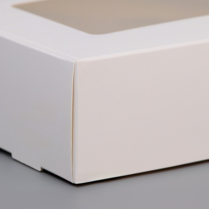 Коробка складня, пенал, с окном, белая, 27 х 12 х 5 см