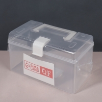 Органайзер для хранения, с крышкой, с ручкой, 19,5 &times; 12 &times; 11 см цвет прозрачный/белый