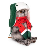 Мягкая игрушка &laquo;Басик&raquo; в двусторонней шапке и шарфе, 19 см