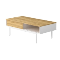 Стол журнальный Bergen, 100х50х35 см, дуб крафт золотой, белый