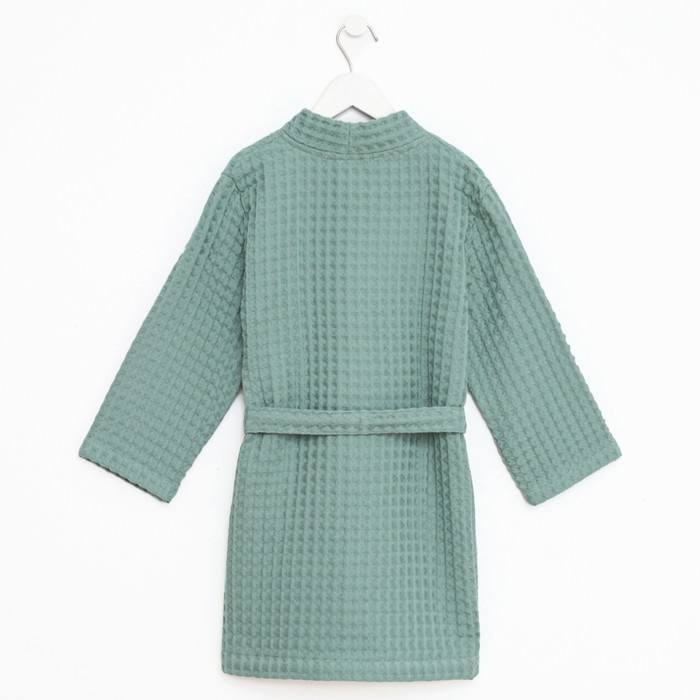 Халат вафельный детский Крошка Я Халат вафельный детский Крошка Я "Boho" размер 34 (122-128 см) цвет мятный, 100% хлопок 290 г/м2