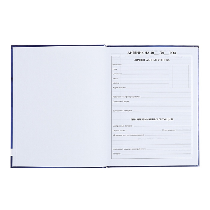Дневник универсальный для 1-11 классов, "Геометрия (синий тон)", твердая обложка 7БЦ, глянцевая ламинация, 40 листов