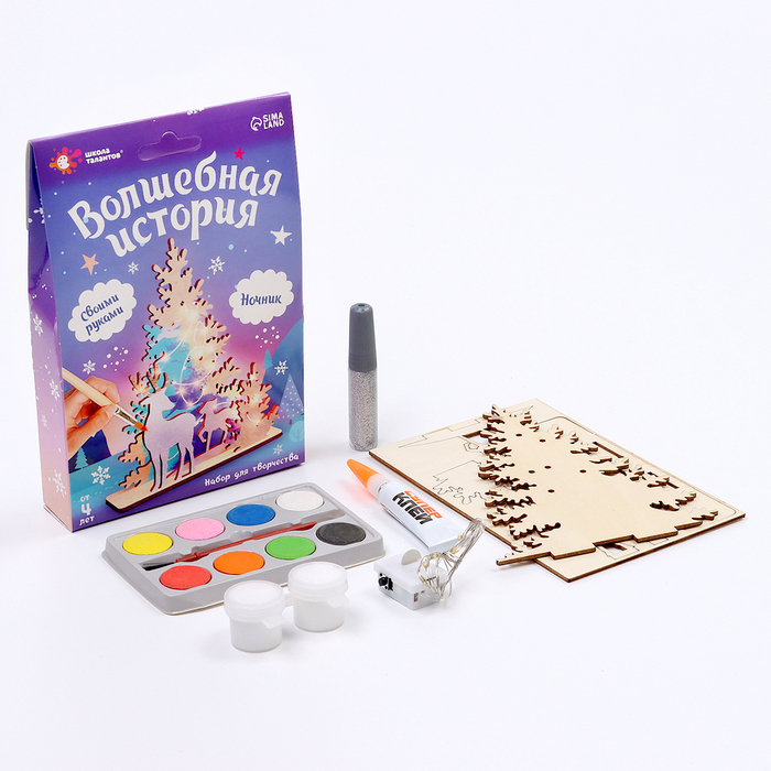 Набор для творчества 3д картина - ночник &laquo;Олени в лесу&raquo;