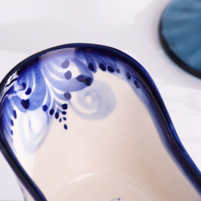 Подставка для губки Подставка для губки "Ванночка", гжель, фарфор, 150 мл, 7х15 см