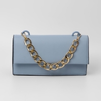 Цепочка для сумки, с карабинами, металлическая, плоская, 29 &times; 19 мм, 30 см, цвет золотой