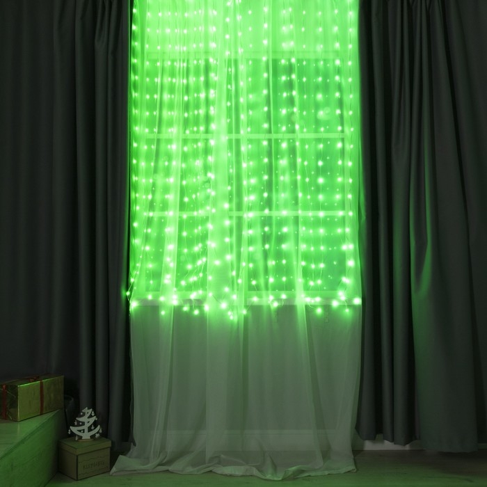 Умная гирлянда «Занавес» 2 × 2 м роса, IP20, серебристая нить, 400 LED, приложение, свечение RGB, USB Умная гирлянда «Занавес» 2 × 2 м роса, IP20, серебристая нить, 400 LED, приложение, свечение RGB, USB