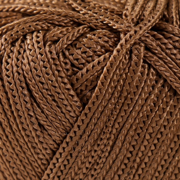 Пряжа Пряжа "Macrame Макраме" 100% полиэстер 130м/90гр (151 коричневый)