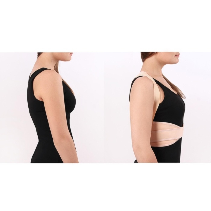 Массажёр - фиксатор для осанки и поясницы, на фастексах, размер M-L, цвет бежевый Массажёр - фиксатор для осанки и поясницы, на фастексах, размер M-L, цвет бежевый