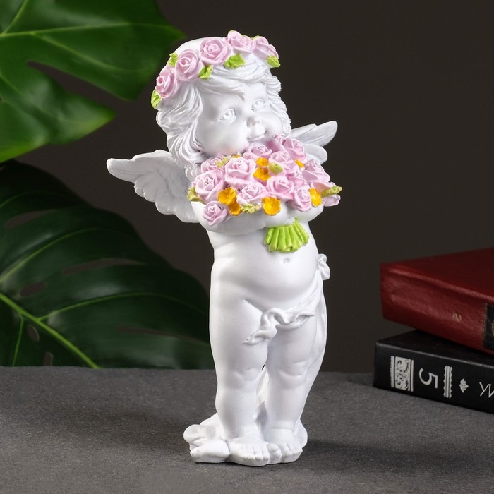 Фигура Фигура "Ангел с розами", 13х9х22см