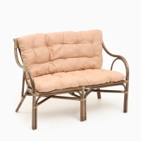 Набор садовой мебели "Makita": 2 кресла, диван, стол, ротанг тёмный, подушки бежевые