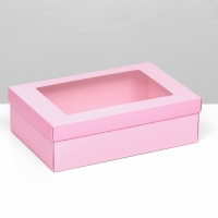 Коробка подарочная складная, упаковка, &laquo;Розовая&raquo;, с окном 30 х 20 х 9 см