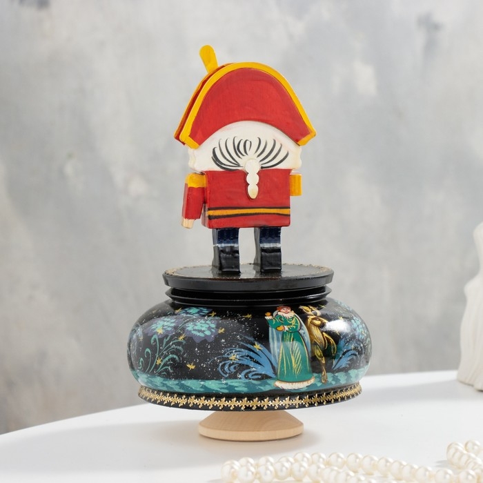 Новый год. Музыкальный сувенир "Щелкунчик", тройка черная, ручная роспись