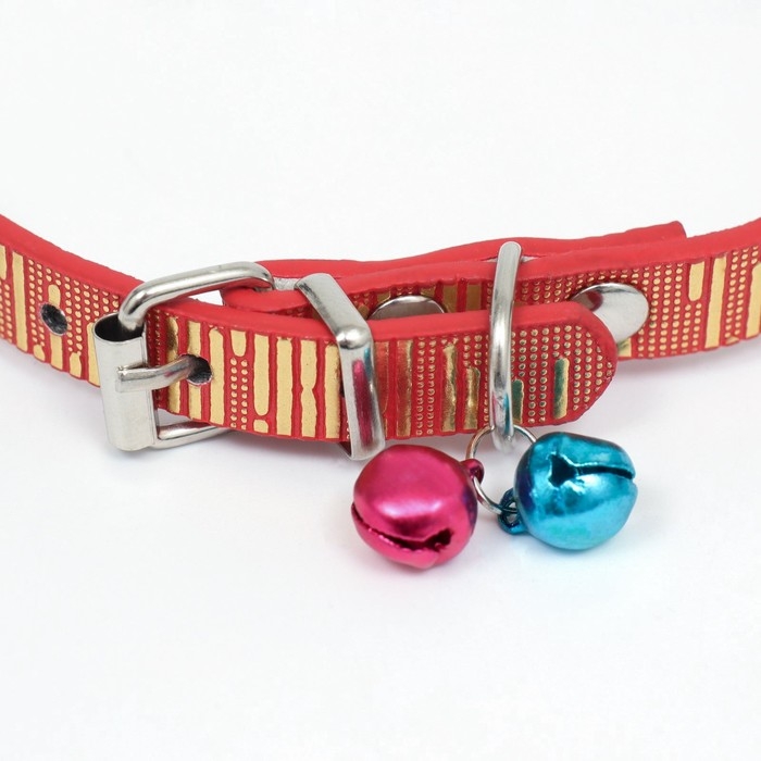 Ошейник Ошейник "Блестящая полоса", искусственная кожа, 31 х 1 см, микс цветов