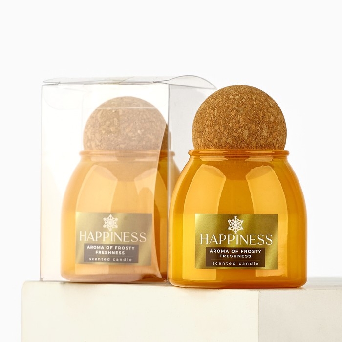 Свеча новогодняя, аромат морозная свежесть , 9 х 6,5 см Свеча новогодняя, аромат морозная свежесть , 9 х 6,5 см