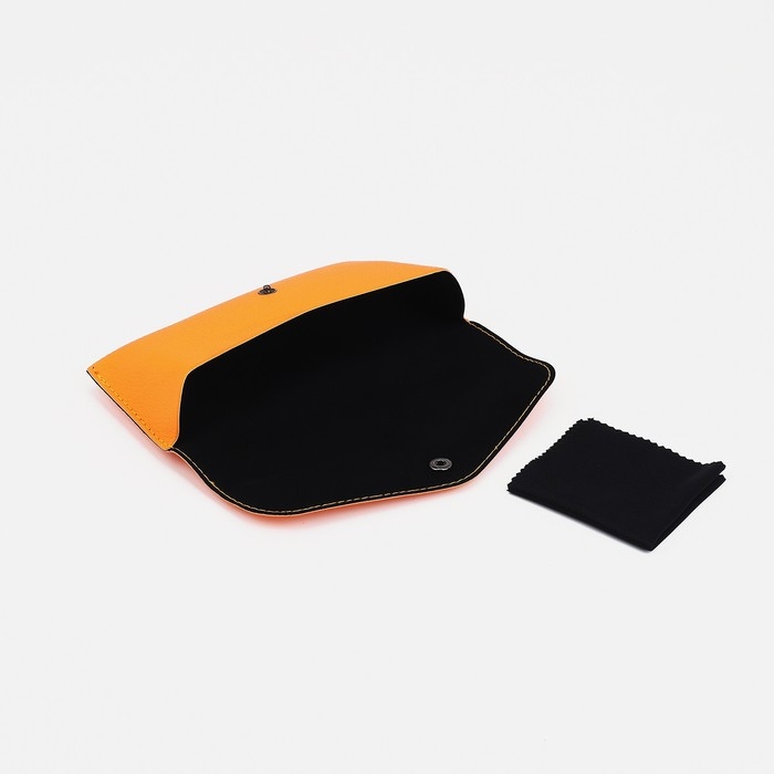 Футляр для очков на кнопке, длина 17 см, цвет оранжевый Футляр для очков на кнопке, длина 17 см, цвет оранжевый