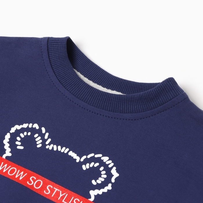 Комплект для девочки (джемпер, брюки), цвет тёмно-синий, рост 116 см