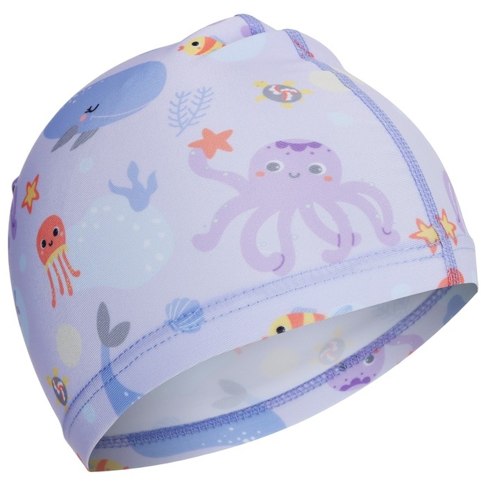 Шапочка для плавания детская &laquo;На волне&raquo; &laquo;Подводный мир&raquo;, тканевая, обхват 46-52 см