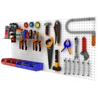 Настенная перфорированная панель односторонняя 60×0,6×180 см, шаг 2,5 см, цвет белый Настенная перфорированная панель односторонняя 60×0,6×180 см, шаг 2,5 см, цвет белый