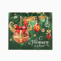 Пакет подарочный новогодний ламинированный &laquo;С Новым годом&raquo;, ёлочные игрушки, ML 23 х 27 х 11.5 см , Новый год