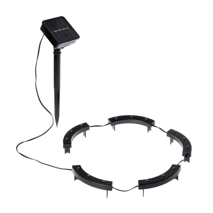 Садовый светильник на солнечной батарее &laquo;Обруч&raquo;, 15 LED, свечение белое