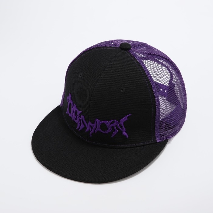 Кепка мужская с прямым козырьком Demon, цвет чёрный, сетка, р-р 56 Кепка мужская с прямым козырьком Demon, цвет чёрный, сетка, р-р 56