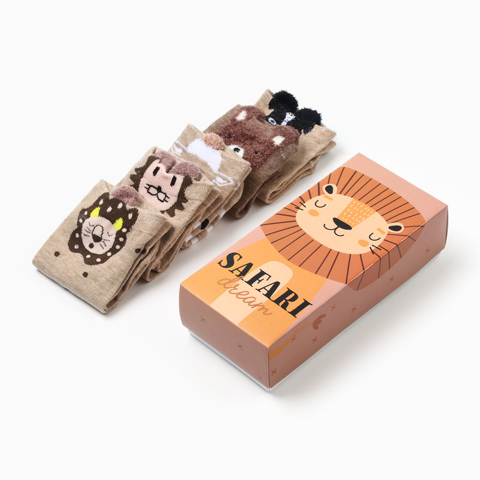 Набор носков Набор носков "Safari dream" 5 пар, 22-24 см, хлопок