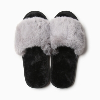 Тапочки женские с открытым носом размер 37-38, цвет серый Тапочки женские с открытым носом размер 37-38, цвет серый