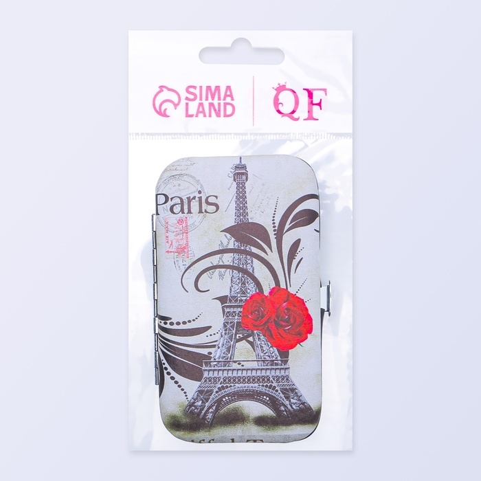 Набор маникюрный &laquo;Париж&raquo;, 6 предметов, в футляре, рисунок МИКС