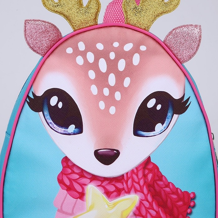 Новогодний детский рюкзак для девочки «Оленёнок с звездой», 23х20,5 см Новогодний детский рюкзак для девочки «Оленёнок с звездой», 23х20,5 см