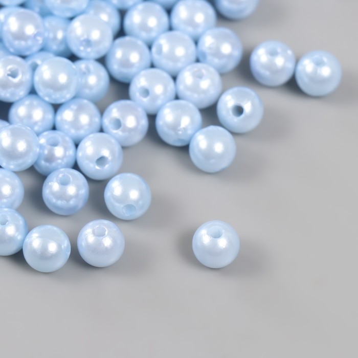 Набор бусин "Жемчуг" d 8 мм, 250 гр, тёмно-голубой